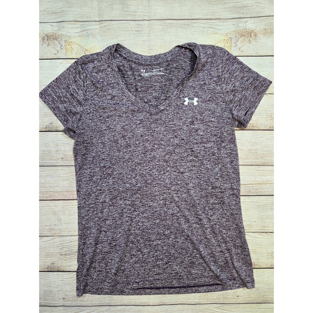 Under Armour Women's Short Sleeve Loose Fit HeatGear Shirt Size XS Purple‎